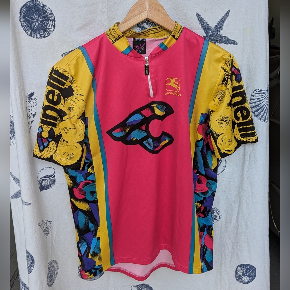 Giordana Vintage Cycling Jersey Cnelli Pasta Italian Pattern